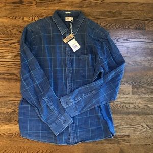 Faherty Indigo Windowpane Shirt - Blue